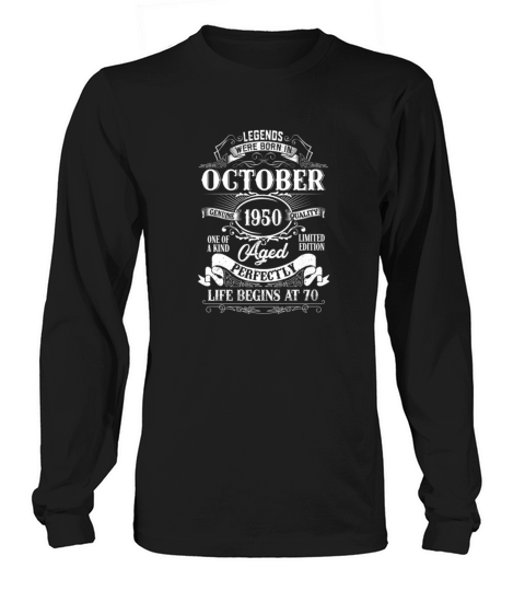 Vintage October 1950 70th Birthday For 70 Years Women's Long Sleeve