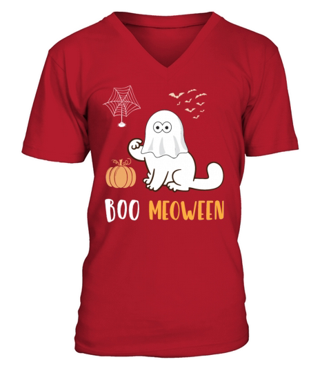 Boo Meoween Halloween cat Gift Men's V-Neck T-shirt