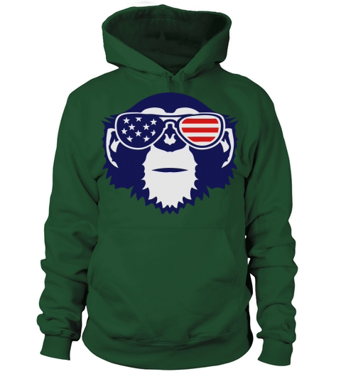 monkey bezel color american flag sun Women's Hoodie