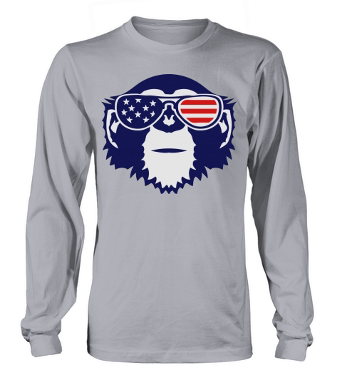 monkey bezel color american flag sun Women's Long Sleeve