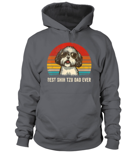 Best Shih Tzu Dad Ever Vintage Dog Lover Gift Women's Hoodie
