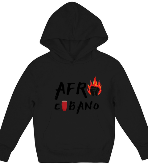 Afro Cubano conga fist fire Latinx Kids Hoodie