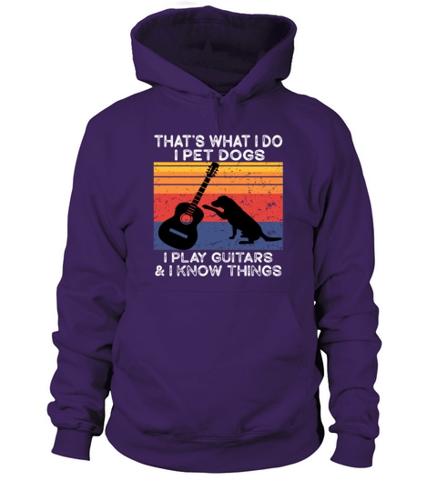 Thats What I Do I Pet Dogs I Play Guitars Vintage Women's Hoodie
