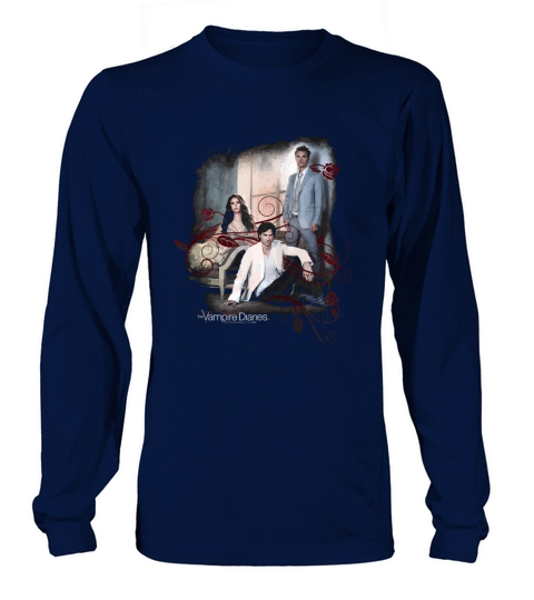 Vampire Diaries 3+1 Black Zip Gift Tee Women's Long Sleeve