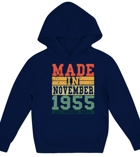 1955 Birthday November Vintage Saying Kids Hoodie