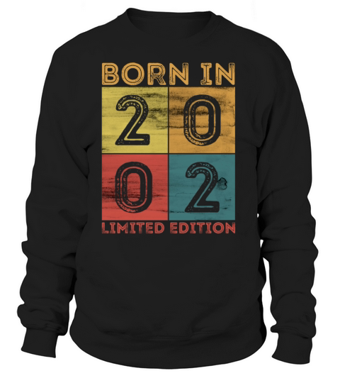 20th Birthday Born In 2002 Limited Edition Vintage Men's Sweatshirt