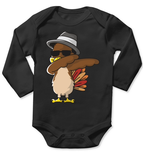 Dabbing Turkey Thanksgiving Long Sleeve Baby One-Piece