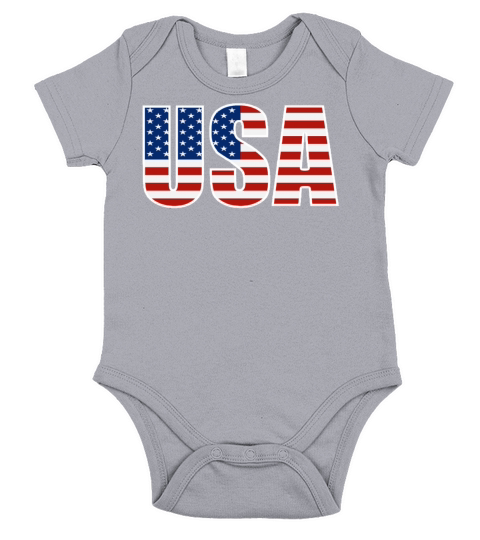 USA American Flag Short Sleeve Baby One-Piece