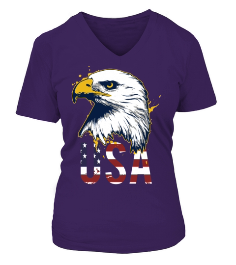 Vintage Bald Eagle USA Gift T Shirt Women's V-Neck T-shirt