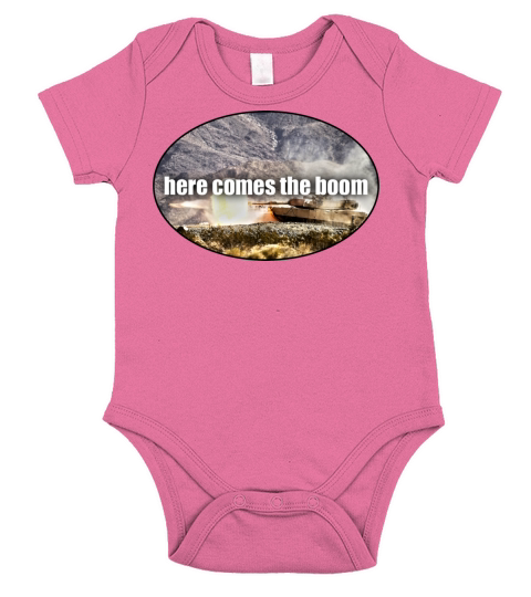 here comes the boom - Military - Army - Tank Short Sleeve Baby One-Piece