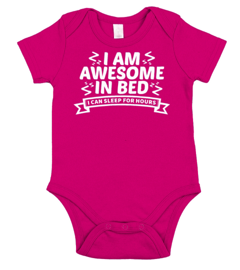 I am awesome in bed Short Sleeve Baby One-Piece