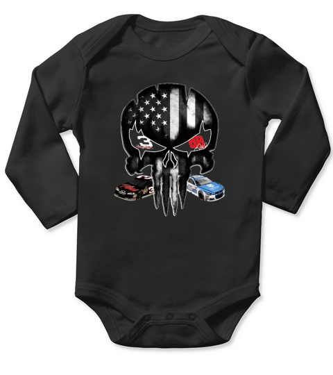 Punisher American flag Austin Dillon and Alex Bowman signature shirt Long Sleeve Baby One-Piece