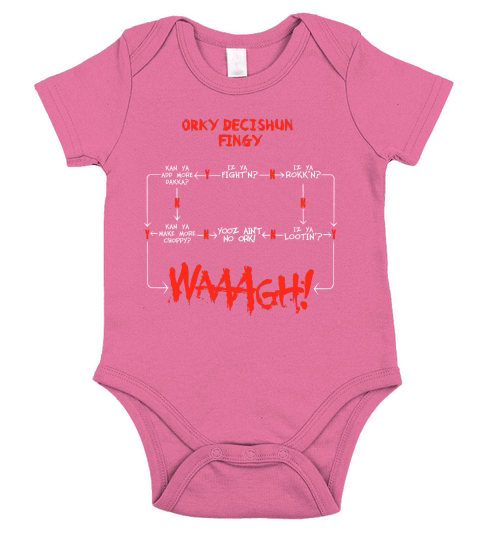 Ork Decision Chart Miniature Tabletop Wargaming Meme Short Sleeve Baby One-Piece