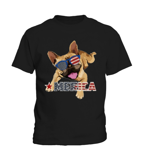 America French Bulldog Us Flag 4Th Of July shirt Kids T-Shirt