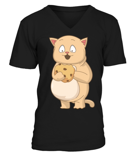 Chubby Cat Cookie Cute funny gift Men's V-Neck T-shirt