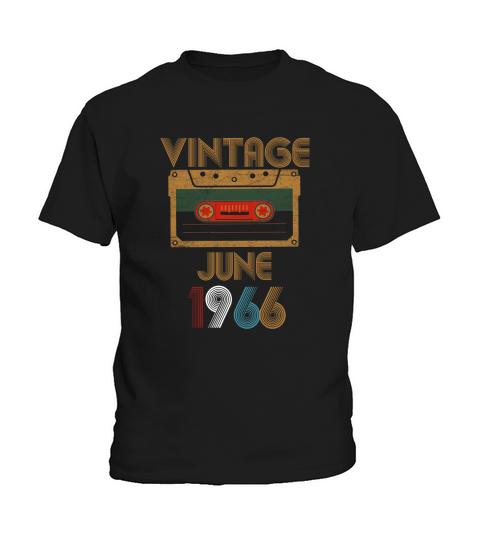 Vintage Birthday Cassette Tape June 1966 56th Kids T-Shirt