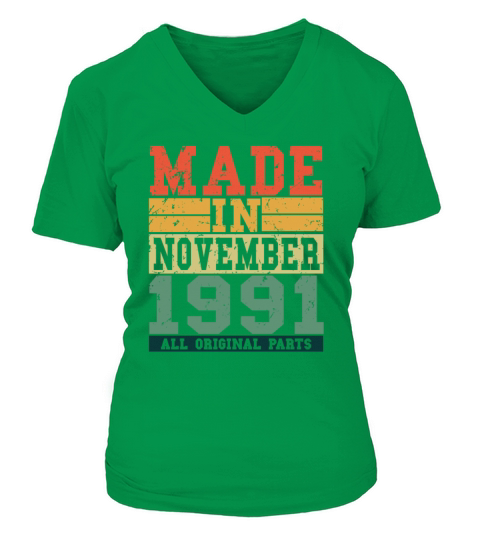 1991 Birthday November Vintage Saying Women's V-Neck T-shirt