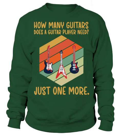 How Many Guitars Vintage Music Guitar Players Men's Sweatshirt