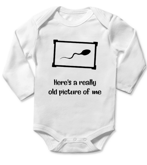 Here is A Really Old Picture of Me Long Sleeve Baby One-Piece