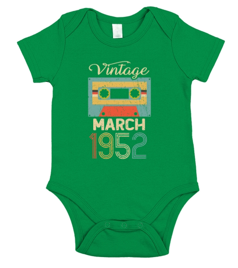 Vintage March 1952 70th Birthday 70 Year Gift Short Sleeve Baby One-Piece
