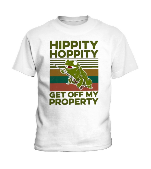 Frog hippity hoppity get off my property vintage retro Kids T-Shirt