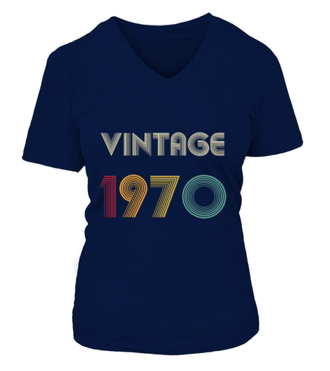 49th Birthday Vintage 1970 Gift Women's V-Neck T-shirt
