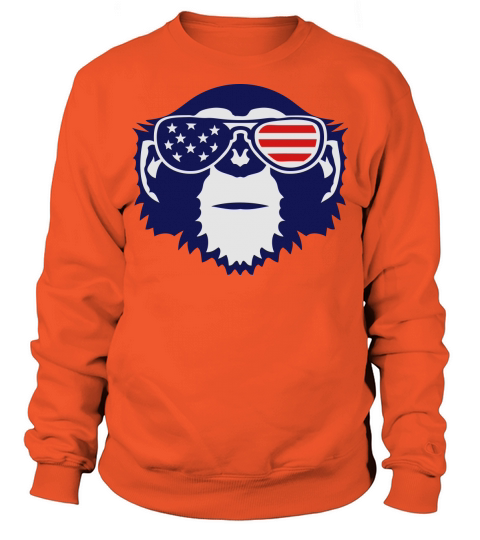 monkey bezel color american flag sun Men's Sweatshirt