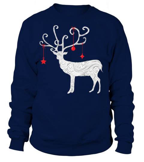 Xmas White Abstract Reindeer Women's Sweatshirt