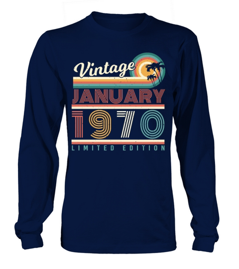 January 1970 Palm Trees Retro Men's Long Sleeve