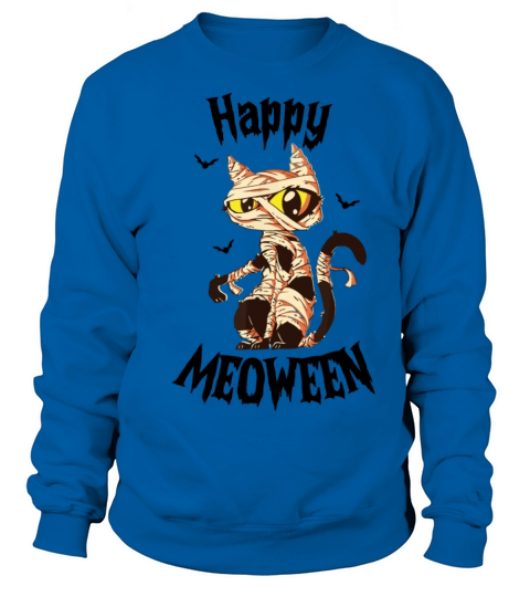 Happy Meoween Cartoon Halloween Cat Mummy Women's Sweatshirt