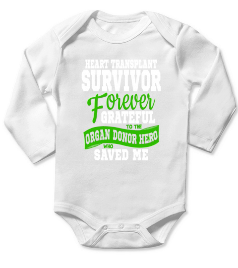 Heart Transplant Organ Recipient Survivor Gift Long Sleeve Baby One-Piece