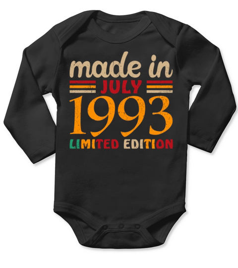 Made In July 1993 Limited Edition Long Sleeve Baby One-Piece