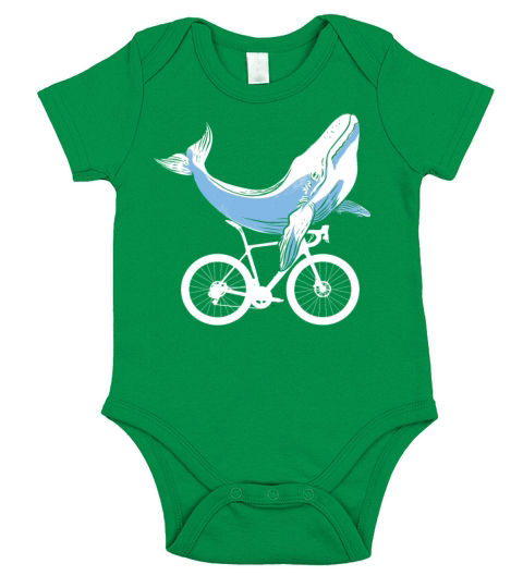 Bike Whale Cyclist Bicycle Lover Biker Biking MTB Short Sleeve Baby One-Piece