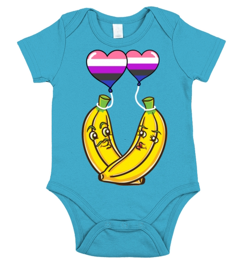 Banana Couple Genderfluid Pride Short Sleeve Baby One-Piece