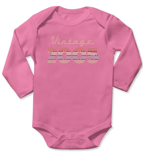 Vintage 2005 Retro Birthday Gift Slogan Quote Long Sleeve Baby One-Piece