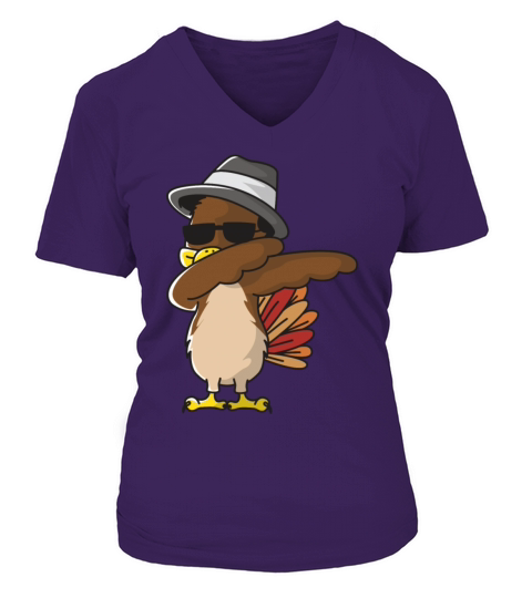 Dabbing Turkey Thanksgiving Women's V-Neck T-shirt