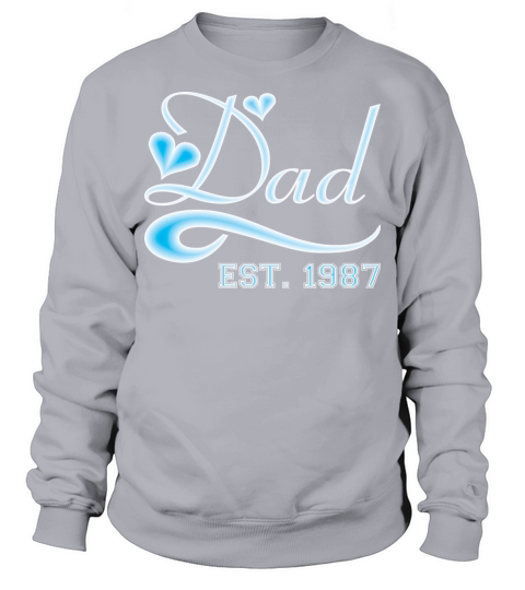 Dad Established 1987 Happy Fathers Day Men's Sweatshirt
