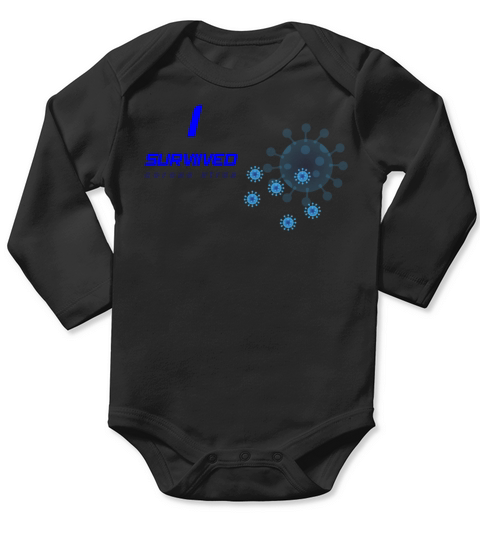 CORONA VIRUS Survived T-shirt Long Sleeve Baby One-Piece