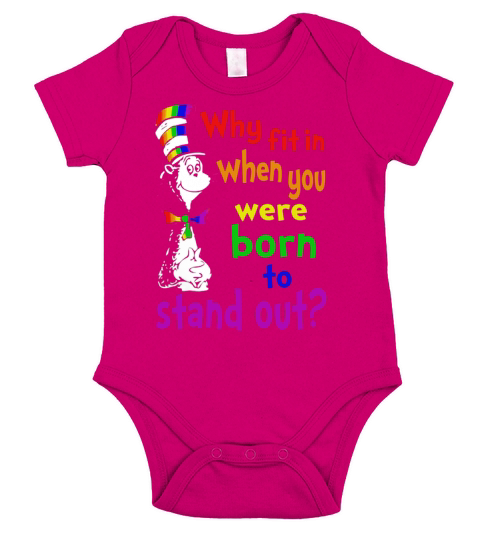Dr. Seuss why fit in when you were born to stand out LGBT Short Sleeve Baby One-Piece