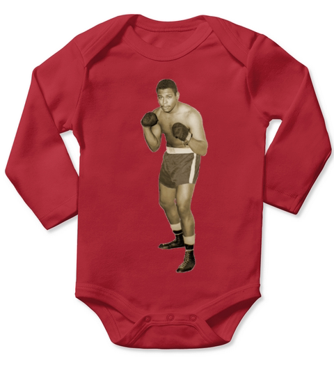 Vintage African American Boxer in Boxing Pose Long Sleeve Baby One-Piece