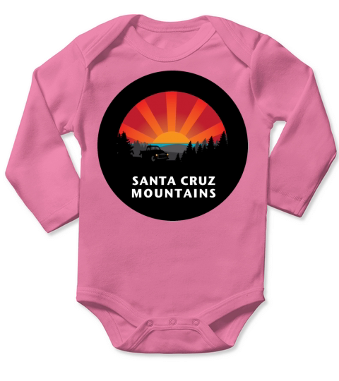 Santa Cruz Mountains Sunset Round Long Sleeve Baby One-Piece
