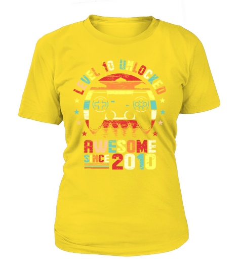 Level 10 Unlocked Awesome Since 2010 10th Bday Women's T-Shirt