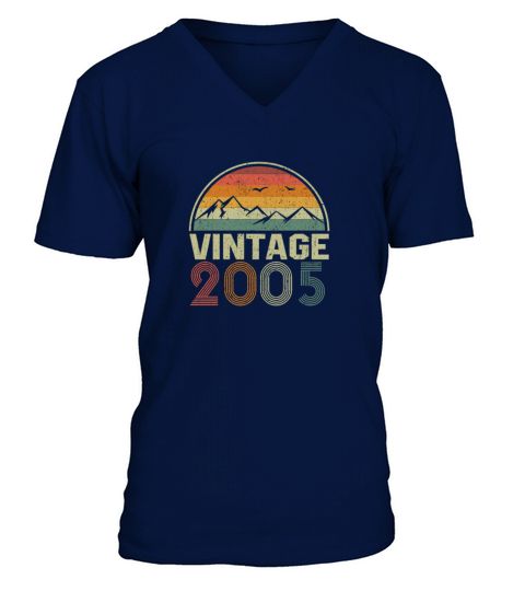 Classic Vintage 2005 Birthday Gift Idea Men's V-Neck T-shirt