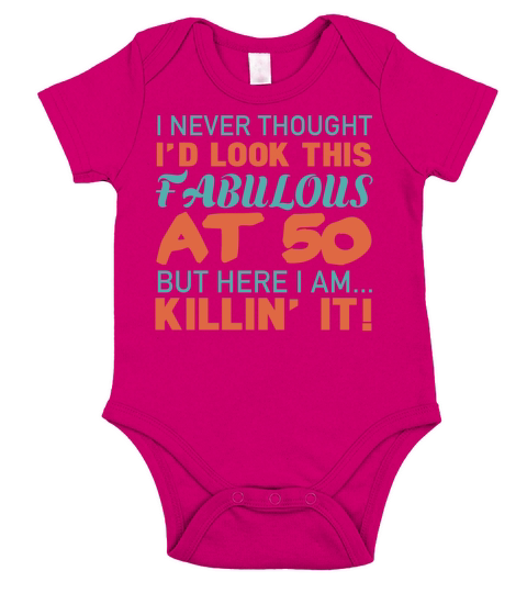 50th Fabulous Birthday Short Sleeve Baby One-Piece