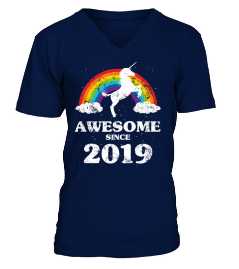 Vintage 2019 Year Of Birth Birthday Men's V-Neck T-shirt