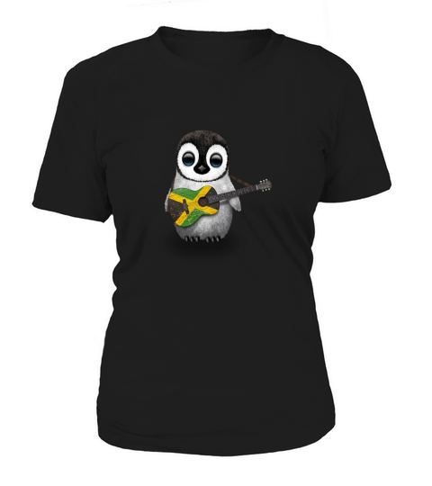 Baby Penguin Playing Jamaican Flag Guitar shirt Women's T-Shirt