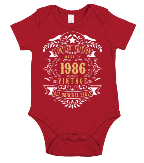 Limited Edition Made In 1986 Vintage Original Short Sleeve Baby One-Piece