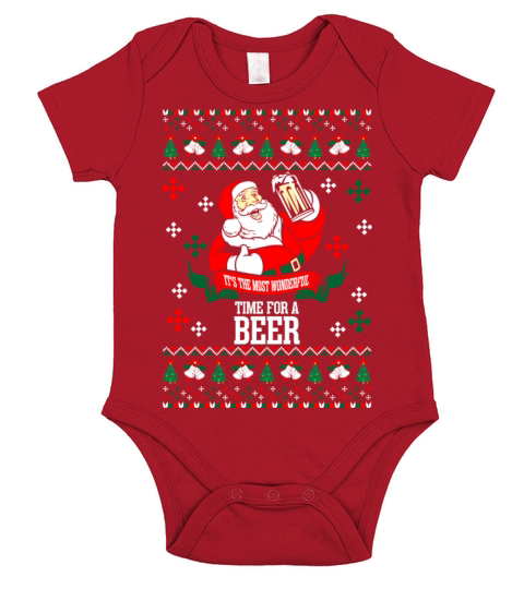 Its the Most Wonderful Time For A Beer Ugly Chris Short Sleeve Baby One-Piece