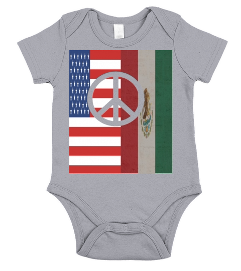american flag with mexican flag tee Short Sleeve Baby One-Piece