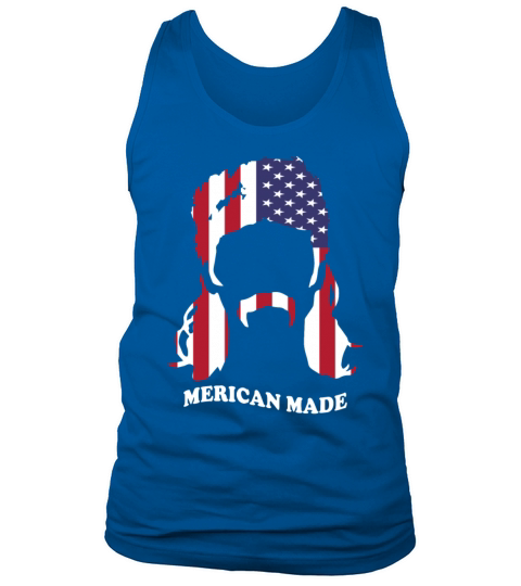 Mens Tank Navy Patriotic Merican Made Print Gildan Men's Tank Top